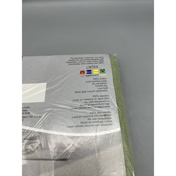 Lintex Tablecloth Simplicity Collection 100% Cotton Green Rectangular 52x70 - Picture 7 of 7